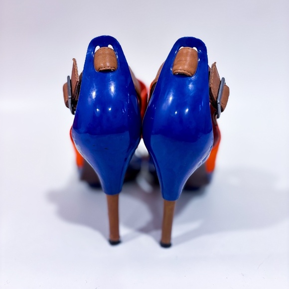 UNITED NUDE Orange & Blue Heeled Sandals - Picture 7 of 11